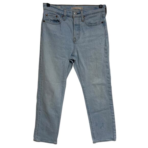 Levis Premium Wedgie Straight Button Fly Jeans Womens Size 25 x 26 - Picture 1 of 11